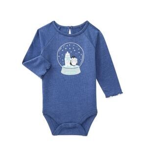 New Garanimals Best Friends‎ Winter Besties Snow Globe Blue Body suit onesie 12M